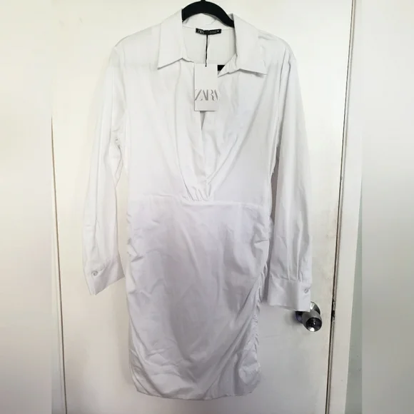 Zara | Dresses | Nwt Zara White Long Sleeves Dress Size Xl | Poshmark
